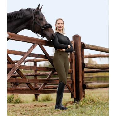 Leggings da equitazione termici ELT Rena donna Marrone verde