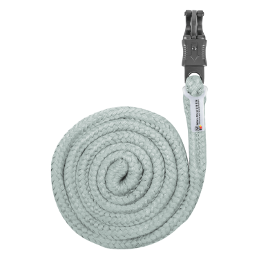 Longhina d’attacco Plus Waldhausen con moschettone antipanico, finitura ferramenta scura Blu argentato