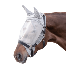 Maschera antimosche Waldhausen per capezzina Premium con protezione per le orecchie Grigio argento Maschera antimosche Waldhausen per capezzina Premium con protezione per le orecchie Grigio argento