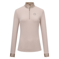 Top Imperial Riding Anna a maniche lunghe Grigio / sabbia