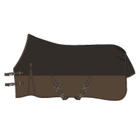 Coperta da esterno Imperial Riding Customized 400 g con collo Marrone scuro / marrone chiaro