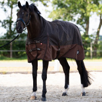 Coperta da esterno Imperial Riding Customized High Neck 300 g Marrone scuro / marrone chiaro Coperta da esterno Imperial Riding Customized High Neck 300 g Marrone scuro / marrone chiaro