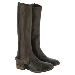 Mini-chaps Equithème in pelle Marrone