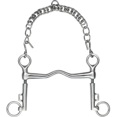 Mors Saumur Feeling a leva con aste corte in acciaio inox satinato