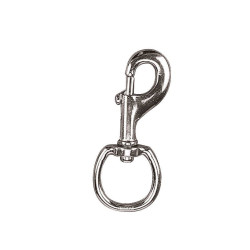 Moschettone ad anello 30 mm tondo in acciaio nichelato Moschettone ad anello 30 mm tondo in acciaio nichelato