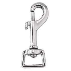 Moschettone ad anello 20 mm quadrato acciaio nichelato Moschettone ad anello 20 mm quadrato acciaio nichelato