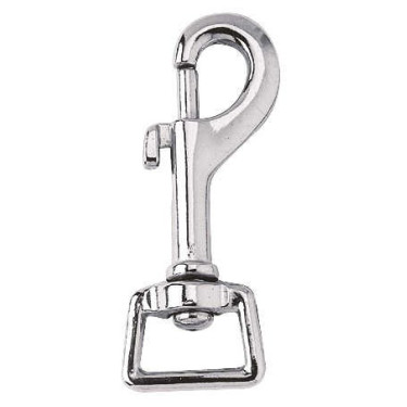 Moschettone ad anello 20 mm quadrato acciaio nichelato Moschettone ad anello 20 mm quadrato acciaio nichelato