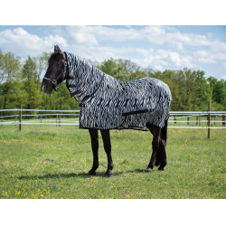 Camicia a rete Riding World Combo Motivo zebra nero / bianco Multicolore