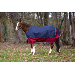 Coperta Equithème Tyrex 1200 D Marino / bordeaux Blu
