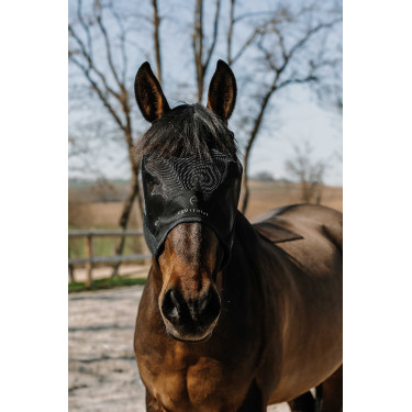 Maschera anti-mosche anti-UV Equithème Mesh S/O Nero Maschera anti-mosche anti-UV Equithème Mesh S/O Nero