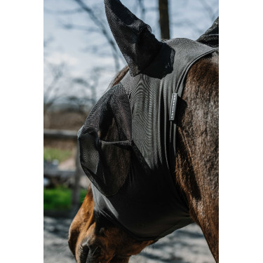 Maschera anti-mosche anti-UV Equithème Lycra Nero Maschera anti-mosche anti-UV Equithème Lycra Nero