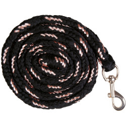 Lunga Rosegold con moschettone HKM Nero / oro rosa