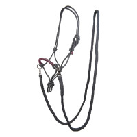 Capestro etologico Strass con redini / longhe HKM Petrolio / marrone Blu