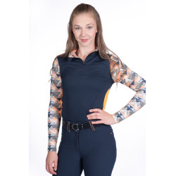 Maglietta tecnica HKM Lyon Active a maniche lunghe Blu scuro Maglietta tecnica HKM Lyon Active a maniche lunghe Blu scuro