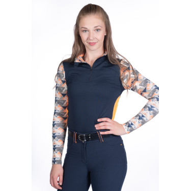 Maglietta tecnica HKM Lyon Active a maniche lunghe Blu scuro Maglietta tecnica HKM Lyon Active a maniche lunghe Blu scuro