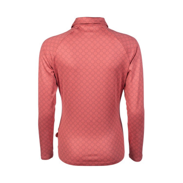 T-shirt funzionale HKM Rosewood Allover Print Ruggine Marrone