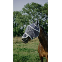 Maschera anti-mosche anti-UV Equithème Cerceau Marina Blu marino Maschera anti-mosche anti-UV Equithème Cerceau Marina Blu marino