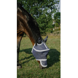 Maschera anti-mosche anti-UV Equithème Cerceau Marina Blu marino Maschera anti-mosche anti-UV Equithème Cerceau Marina Blu marino