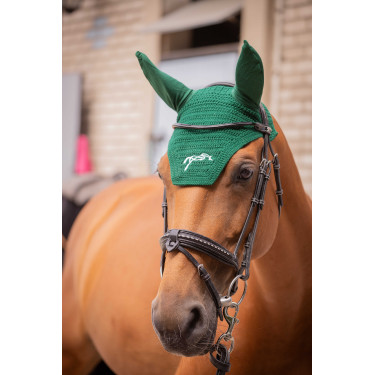 Cuffia per cavalli Pénélope Cotone Verde scuro Cuffia per cavalli Pénélope Cotone Verde scuro