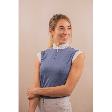 Polo da concorso Pénélope Séville Mesh senza maniche Blu grigio