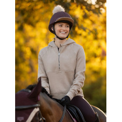 Felpa con cappuccio LeMieux mezzazip Henrietta Mandorla Marrone Felpa con cappuccio LeMieux mezzazip Henrietta Mandorla Marrone