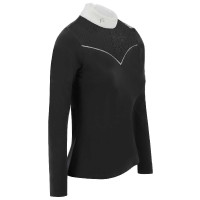 Polo Equithème Valencia a maniche lunghe Nero Polo Equithème Valencia a maniche lunghe Nero