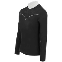 Polo Equithème Valencia a maniche lunghe Nero Polo Equithème Valencia a maniche lunghe Nero