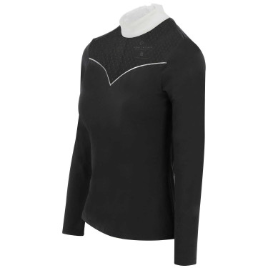 Polo Equithème Valencia a maniche lunghe Nero