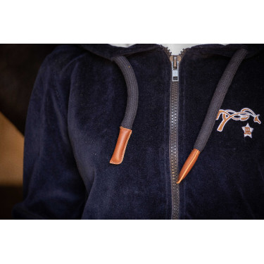 Felpa con zip Emy Velvet Pénélope Blu navy Felpa con zip Emy Velvet Pénélope Blu navy