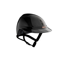 Casco da equitazione NACA Gravity S carbonio Nero carbone lucido / oro rosa Casco da equitazione NACA Gravity S carbonio Nero carbone lucido / oro rosa
