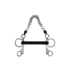 Filet Pelham Metalab in gomma rigida dritta