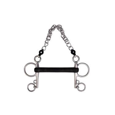 Filet Pelham Metalab in gomma rigida dritta