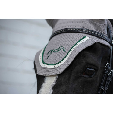 Cuffia per cavalli Pénélope Point sellier Grigio chiaro / verde Cuffia per cavalli Pénélope Point sellier Grigio chiaro / verde