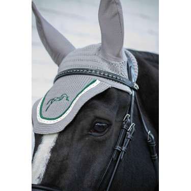 Cuffia per cavalli Pénélope Point sellier Grigio chiaro / verde Cuffia per cavalli Pénélope Point sellier Grigio chiaro / verde