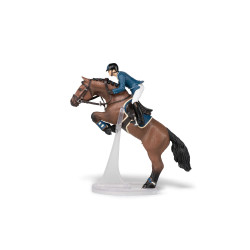 Cavallo da salto ostacoli e il suo cavaliere Papo