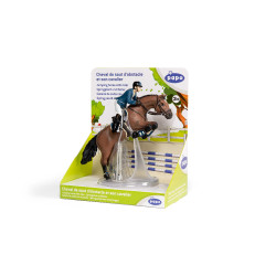 Cavallo da salto ostacoli e il suo cavaliere Papo