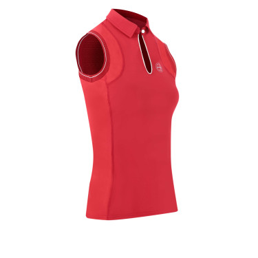 Polo Equithème Sarah senza maniche Ciliegia Rosso Polo Equithème Sarah senza maniche Ciliegia Rosso