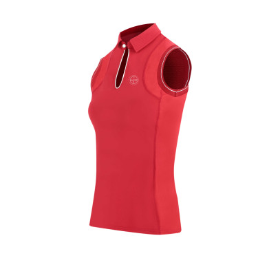 Polo Equithème Sarah senza maniche Ciliegia Rosso Polo Equithème Sarah senza maniche Ciliegia Rosso