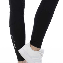 Pantaloni softshell Equitheme Kitzbuhl fondello in silicone Nero