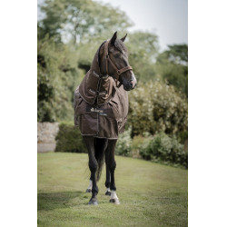Coperta Bucas Irish Turnout 300 g con copricollo Espresso Marrone
