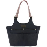 Borsa shopper Equithème Aztec Zip + elastico Marina Blu marino