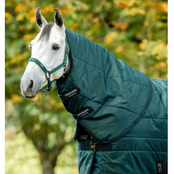 Copricollo da scuderia Horseware Amigo Ripstop Insulator 200g Verde dinastia / blu marine / argento