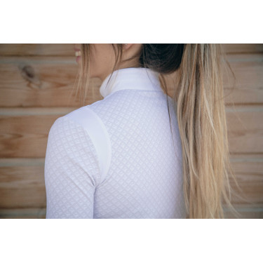 Polo da concorso Siviglia Pénélope maniche lunghe Bianco