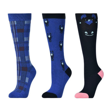 Calze Dublin bambino confezione da 3 Pony peekaboo blu fiordaliso