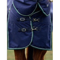 Coperta Weatherbeeta ComFiTec Dynamic Turnout 220g con collo staccabile Blu marino / verde foresta