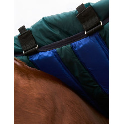 Coperta Weatherbeeta ComFiTec Dynamic Turnout 220g con collo staccabile Verde foresta / blu navy