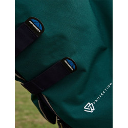 Coperta Weatherbeeta ComFiTec Dynamic Turnout 220g con collo staccabile Verde foresta / blu navy