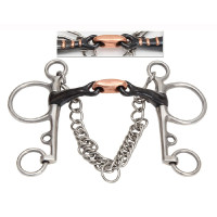 Filet Pelham Shires in acciaio dolce a doppio snodo in rame Filet Pelham Shires in acciaio dolce a doppio snodo in rame