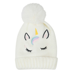 Cuffia Unicorno Dublin ricamata per bambini Bianco