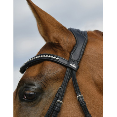 Briglia da dressage Collegiate ComFiTec Opulux imbottita Nero Briglia da dressage Collegiate ComFiTec Opulux imbottita Nero